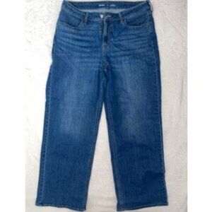 Old Navy Jeans Women 34x30 Size 14 Blue Denim High Rise WOW Wide Leg Pockets